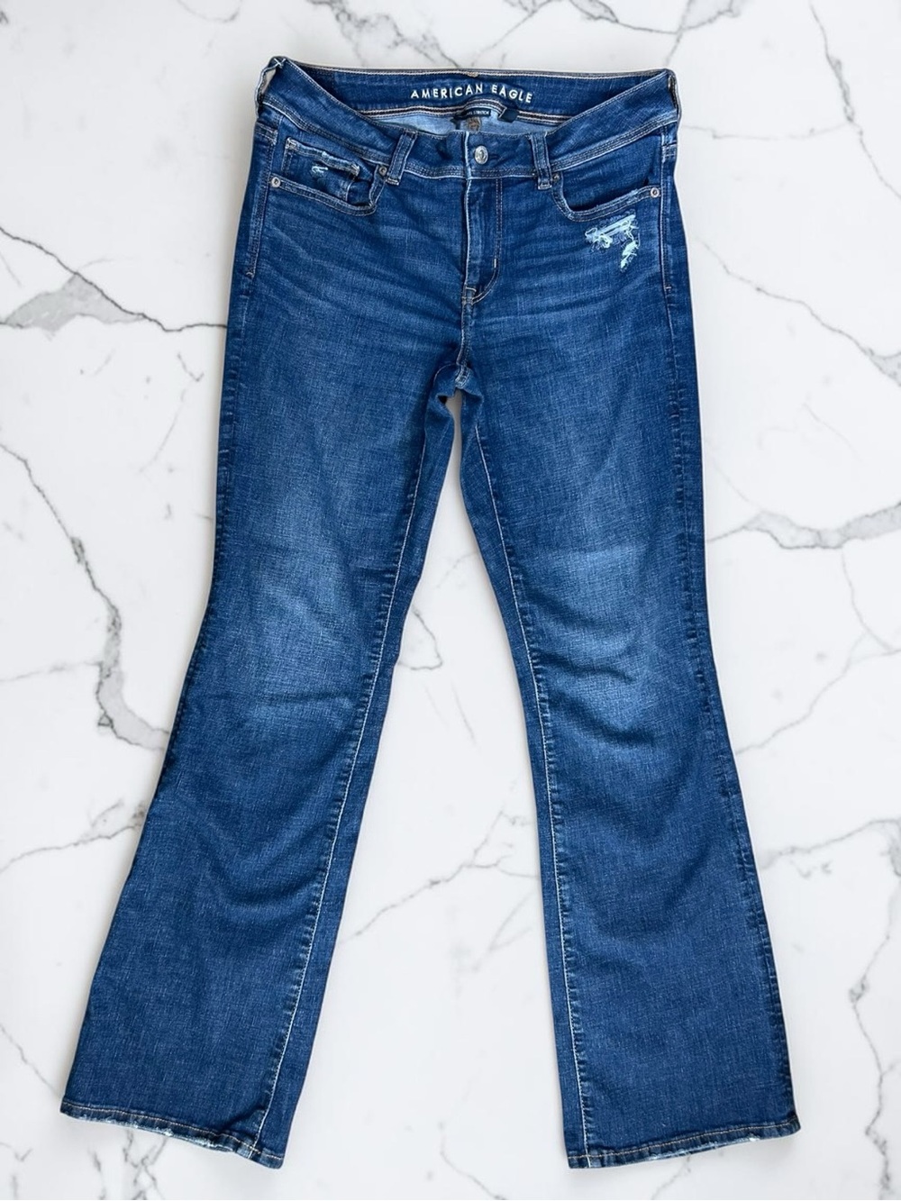 American Eagle Outfitters Women's Medium Dark Blue Flare Kick Boot